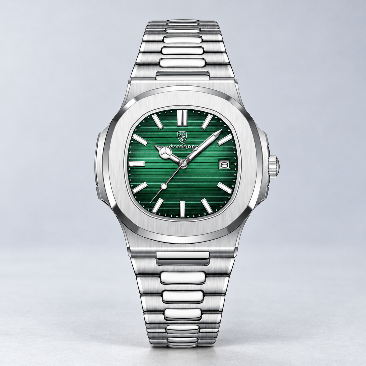 Marcell Sterling Emerald on pale grey studio background